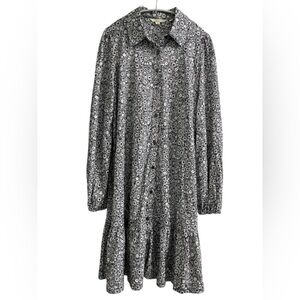 Boden Black And White Dotty Daisy Floral Dress